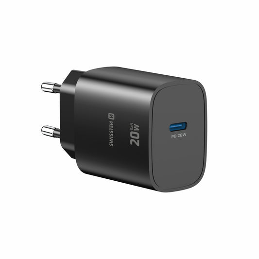 SWISSTEN CARICABATTERIE 20W USB-C POWER DELIVERY GaN QUICK CHARGER 3.0 22071710