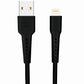 SWISSTEN CAVO DATI GOMMATO USB / LIGHTNING NERO DA 1 MT 2A 10W 71505540