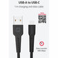 SWISSTEN CAVO DATI GOMMATO USB / USB-C NERO DA 1 MT 2A 10W 71505530