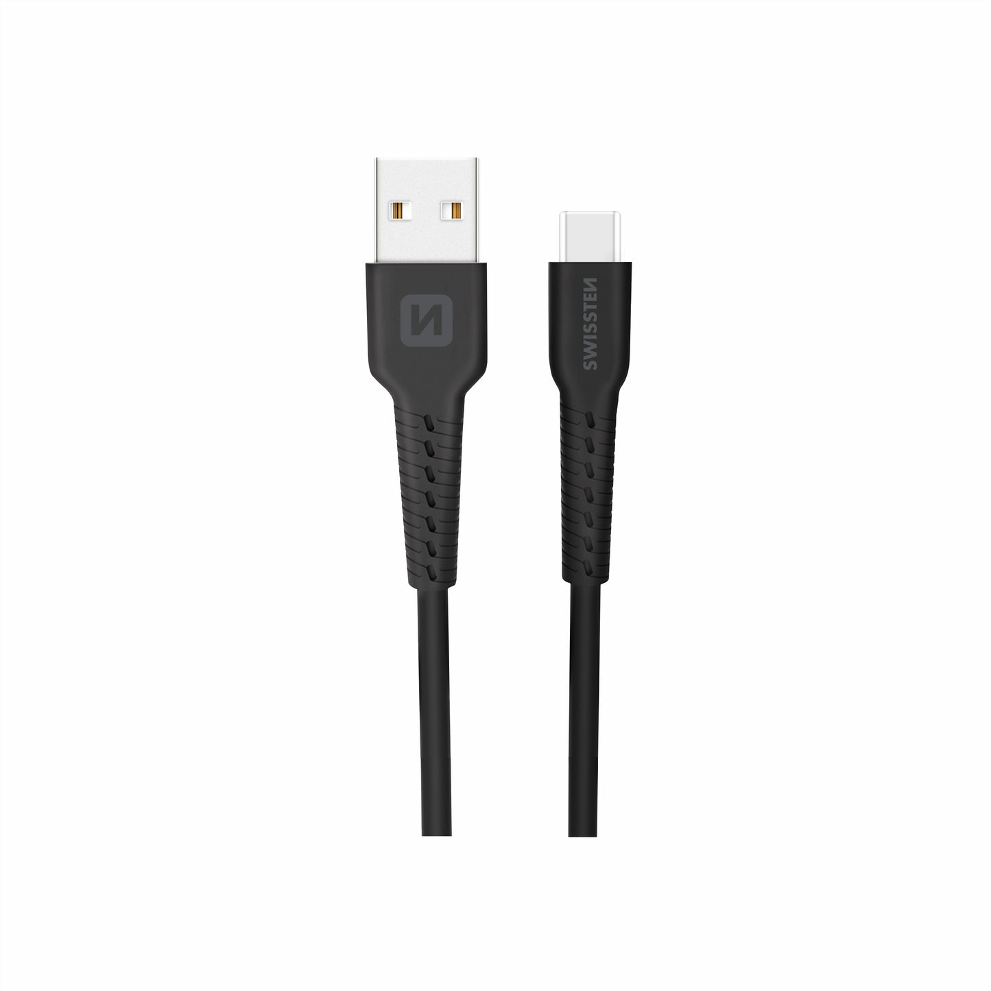 SWISSTEN CAVO DATI GOMMATO USB / USB-C NERO DA 1 MT 2A 10W 71505530