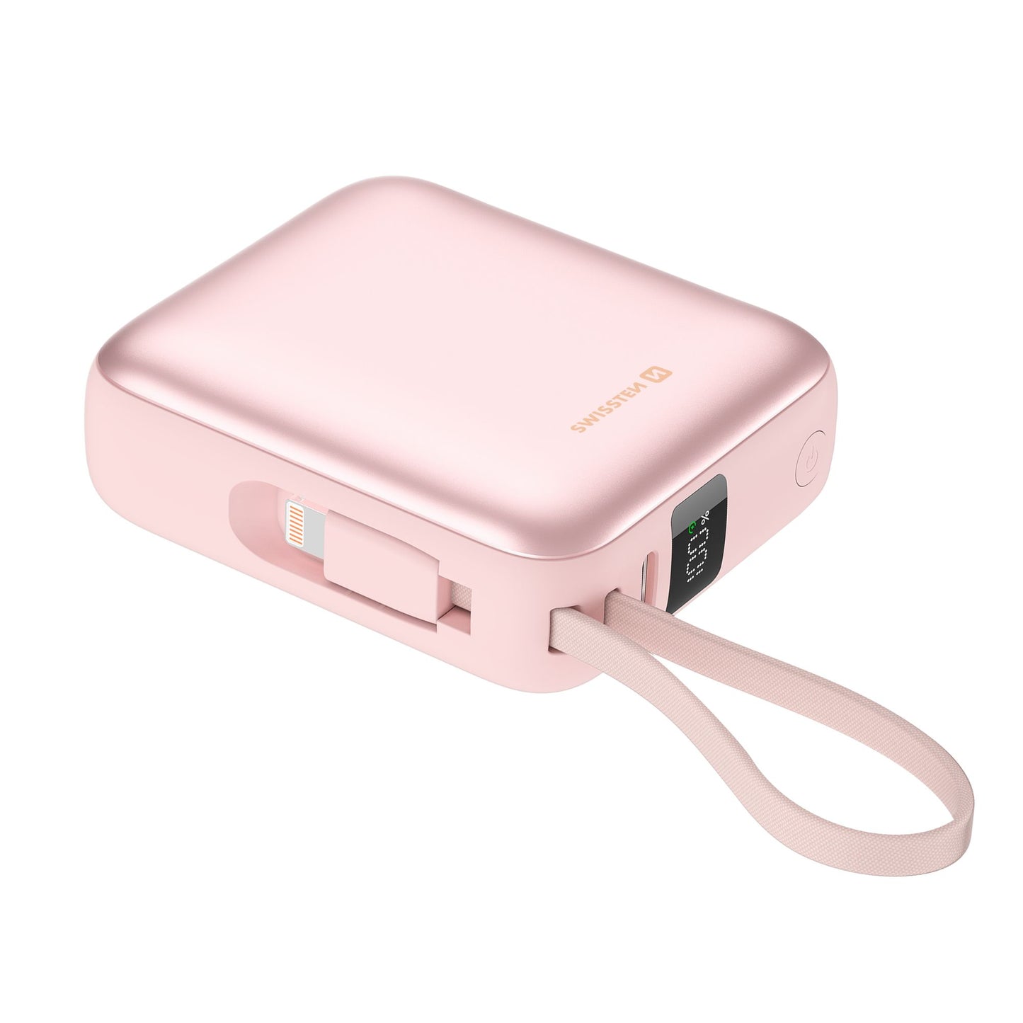SWISSTEN POWER BANK 10000mAh CON LED DISPLAY E CAVI INTEGRATI USB-C E LIGHTNING 22.5W 22013985