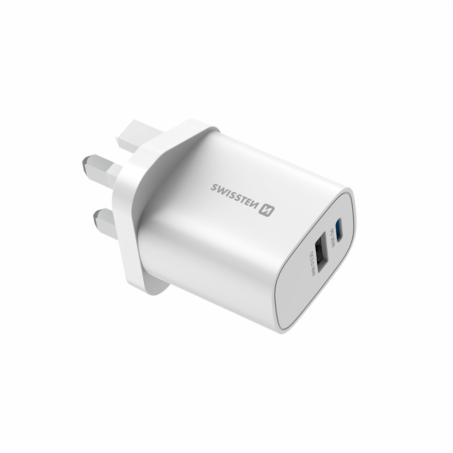 SWISSTEN CARICABATTERIE 45W DUO (USB-A+USB-C) POWER DELIVERY FAST CHARGING PRESA UK 22045102