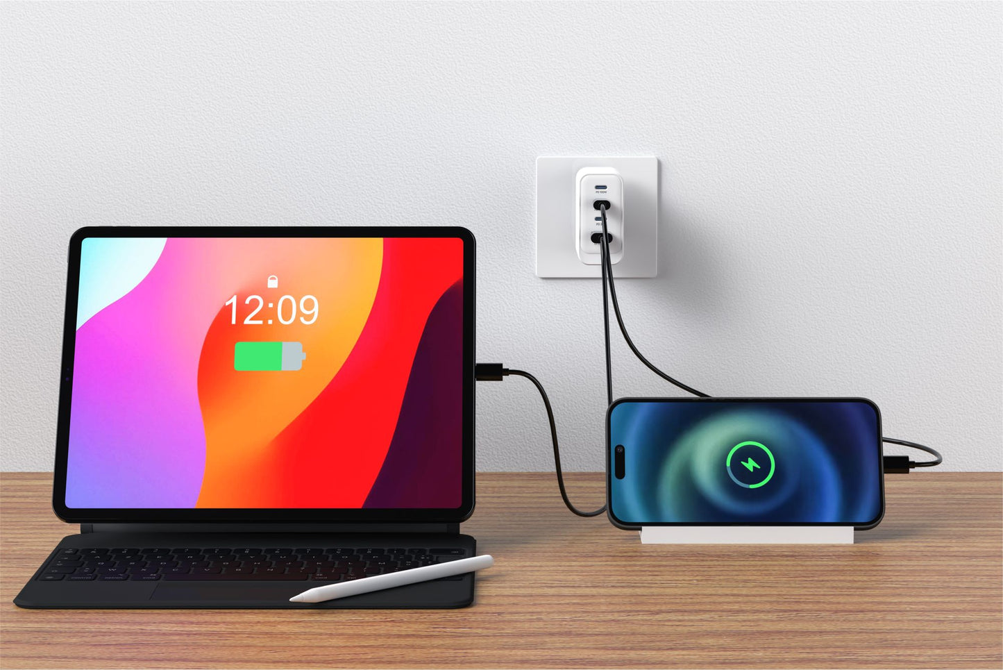 SWISSTEN CARICABATTERIE GaN 100W POWER DELIVERY QUICK CHARGE 4 PORTE:  2x USB-C PD 100W  1x USB-C PD 20W  1x USB-A QC 30W 22071610