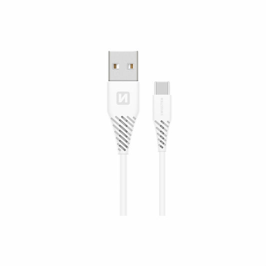 SWISSTEN CAVO DATI GOMMATO BIANCO USB-A / USB-C 1,5 MT 71504400