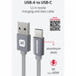 SWISSTEN CAVO DATI TESSILE RINFORZATO SILVER USB-A / USB-C  1,2 MT 3A 71521202