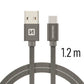 SWISSTEN CAVO DATI TESSILE RINFORZATO SILVER USB-A / USB-C  1,2 MT 3A 71521202