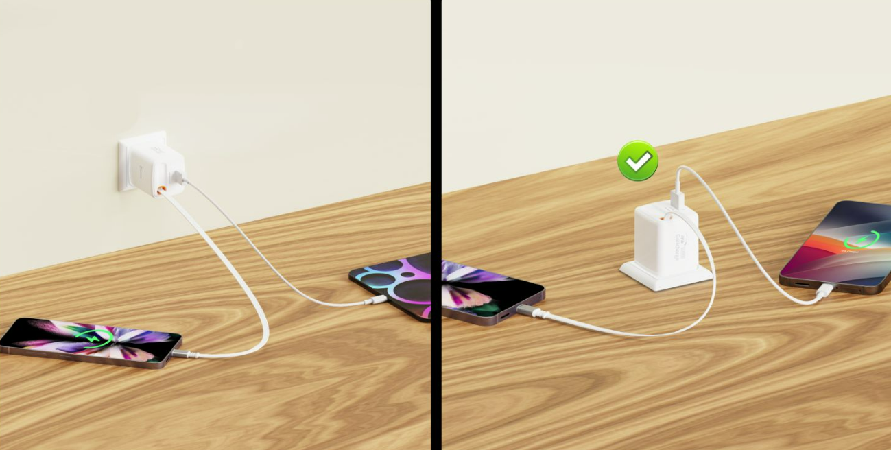 SWISSTEN CARICABATTERIE 30W POWER DELIVERY GaN CON CAVO RETRATTILE  USB-C E PORTA USB 18W 22070203