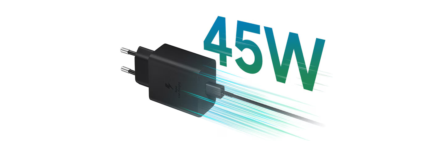 SAMSUNG CARICABATTERIE ORIGINALE UNIVERSALE TYPE-C SUPER FAST CHARGING 45W  CON CAVO USB-C USB-C EP-T4511XBEGEU