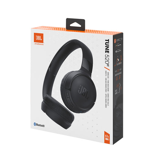 JBL TUNE 520BT CUFFIE BLUETOOTH ON-EAR STEREO PIEGHEVOLI  MICROFONO E COMANDI SU PADIGLIONE CON VOICE AWARE, JBL PURE BASS, CONNESSIONE MULTIPOINT EAN: 6925281963650